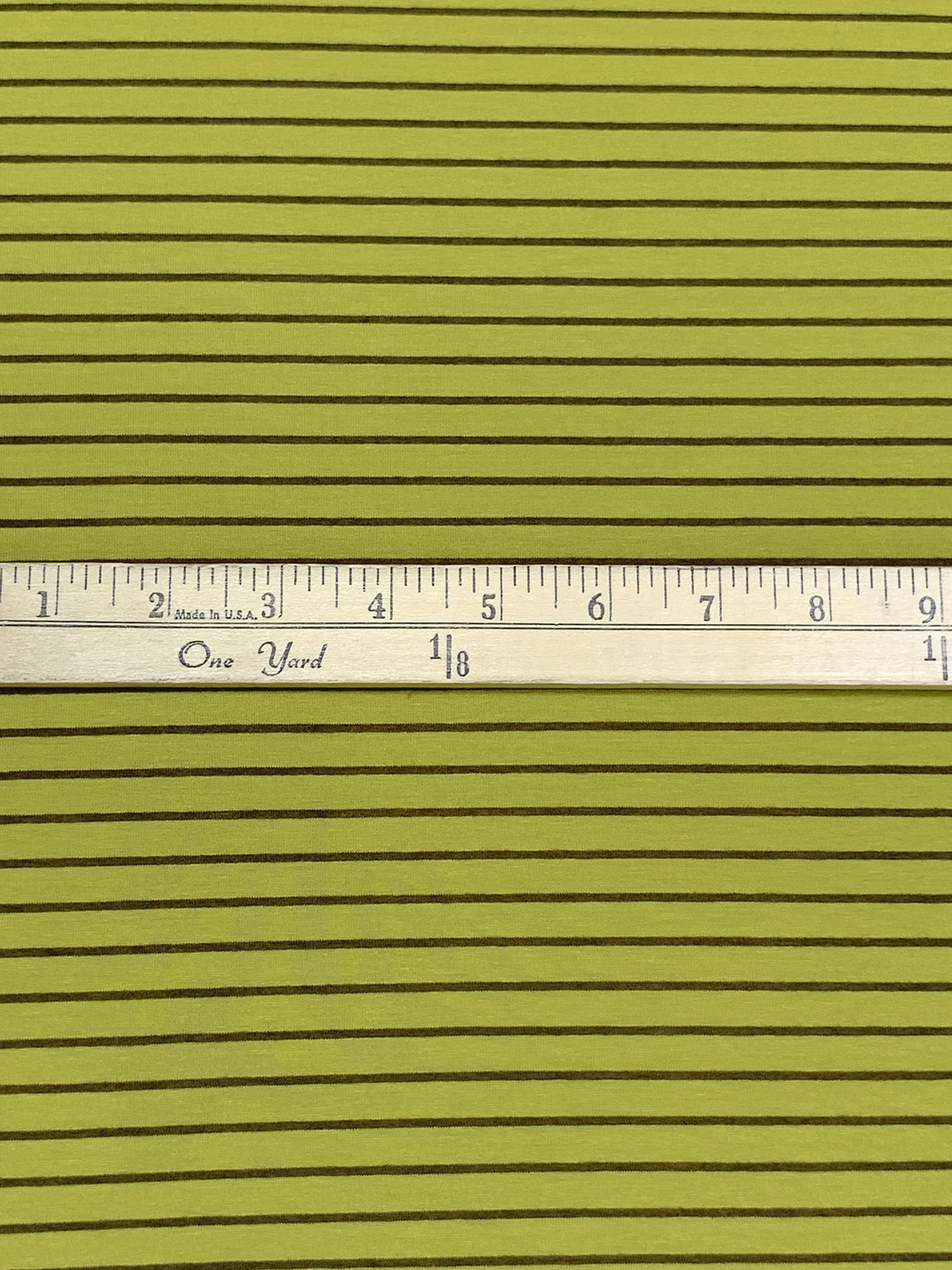 Fresh Avocado/Dark Bronze Rayon/Lycra Horizontal Stripe Jersey Knit 58W
