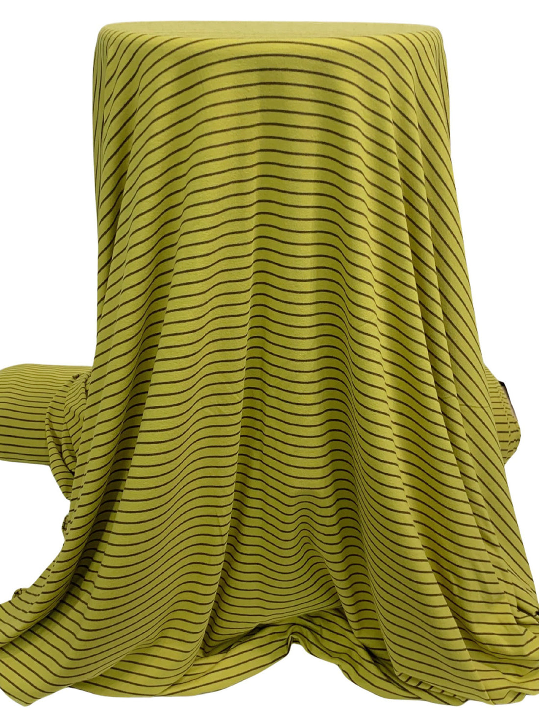 Fresh Avocado/Dark Bronze Rayon/Lycra Horizontal Stripe Jersey Knit 58W