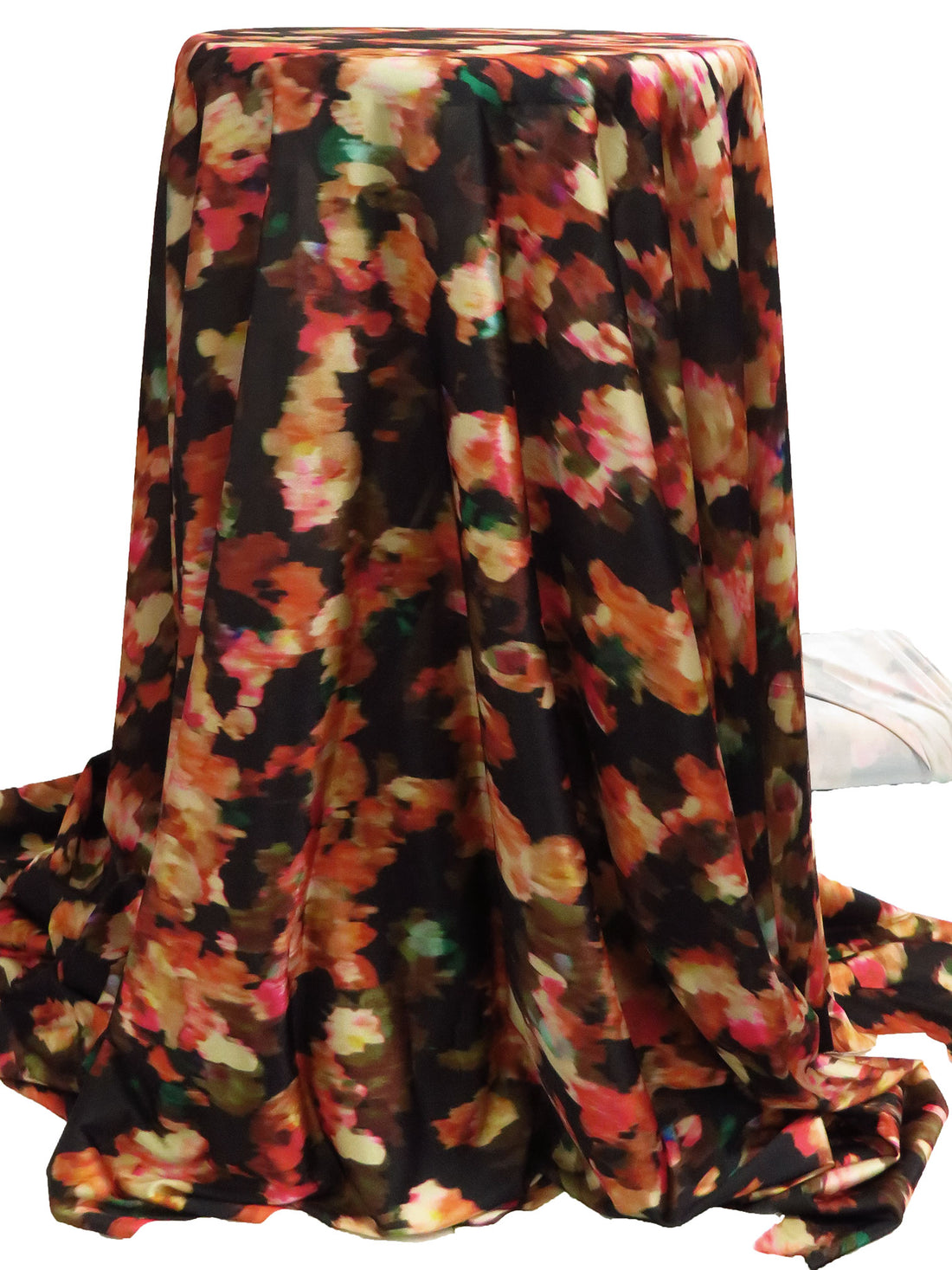 Black/Cream White/Forest Green/Multi Polyester/Lycra Floral Print Slinky Jersey Knit - Black Halo - 56W