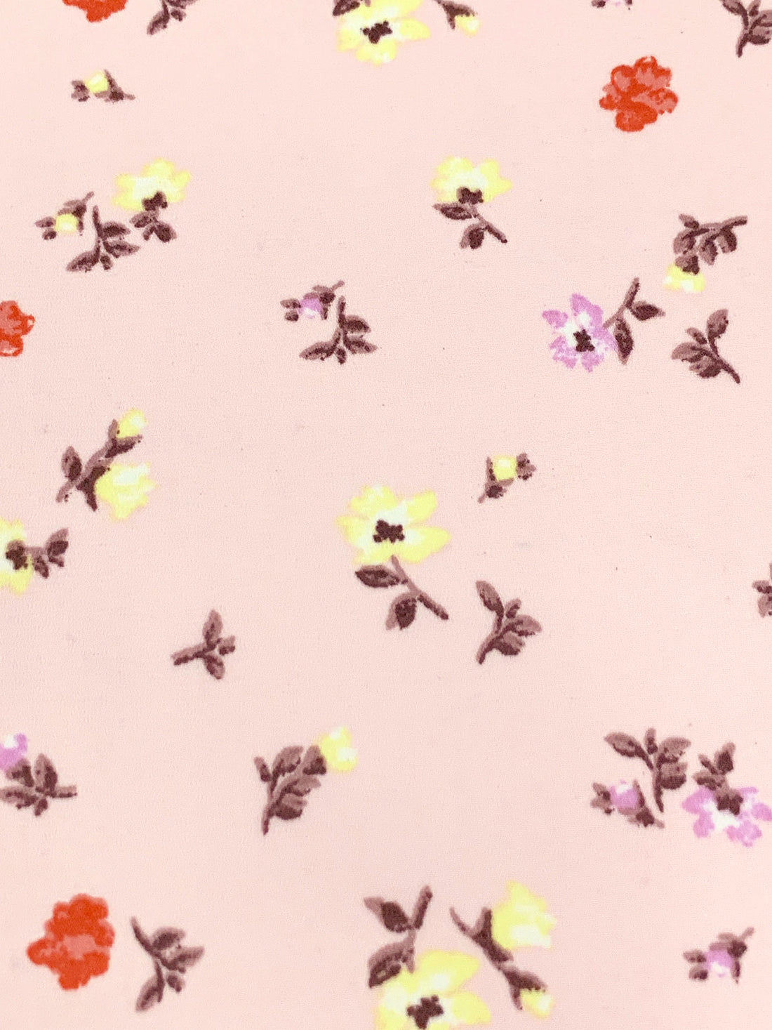 Ballet Pink/Medium Vermilion/Canary/Multi 100% Polyester Floral Print Crepe Blouse Weight Woven 57W