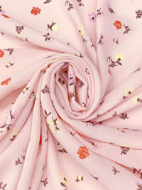 Ballet Pink/Medium Vermilion/Canary/Multi 100% Polyester Floral Print Crepe Blouse Weight Woven 57W