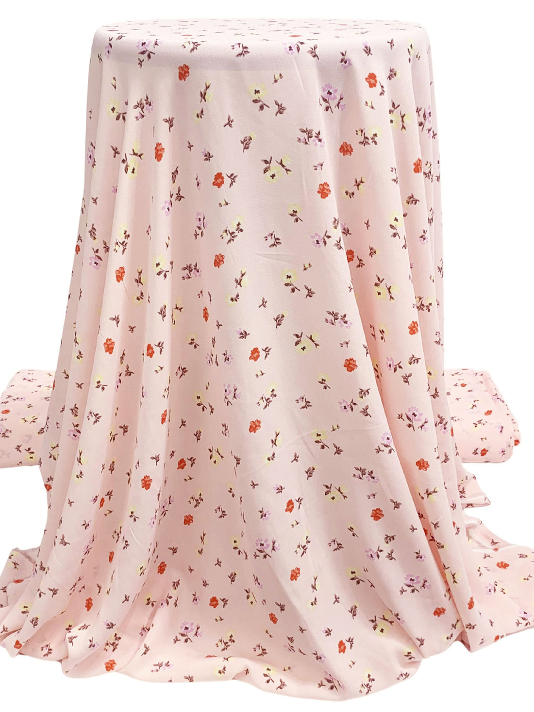 Ballet Pink/Medium Vermilion/Canary/Multi 100% Polyester Floral Print Crepe Blouse Weight Woven 57W