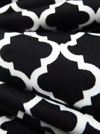 Pitch Black/White Polyester/Lycra Abstract Print DTY Knit 58W