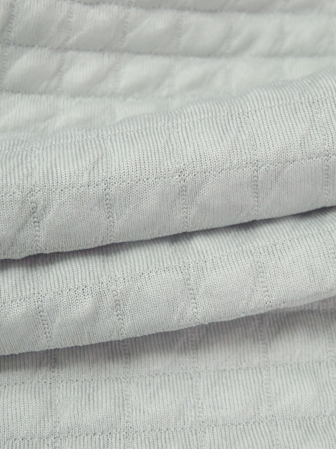 Light Gray Polyester/Lycra Power Air Grid Double Knit - Polartec - 64W