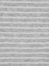 Heathered Cloud Gray/White 100% Cotton Horizontal Stripe Interlock Knit 64W