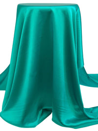 Turquoise Lagoon Green 100% Silk Charmeuse - Black Halo - 43W