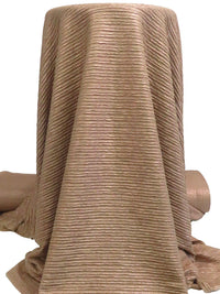 Pale Taupe/Rose Gold Polyester/Lycra Puckered Horizontal Stripe Weave Double Knit 59W