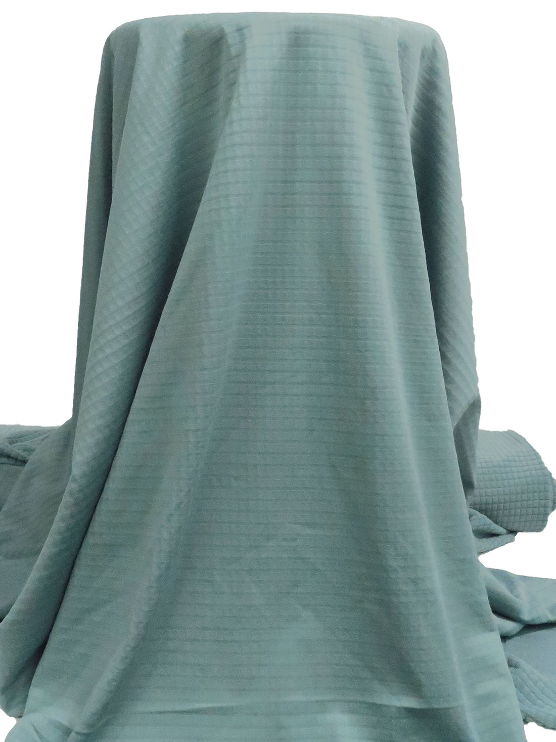 Desaturated Cyan Polyester/Spandex Power Grid Fleece Knit - Polartec - 64W