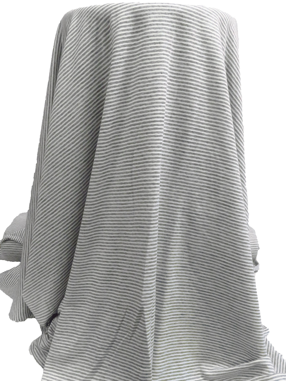 Middle Gray/White 100% Polyester Horizontal Stripe & Dot Weave Double-Faced Knit 62W