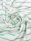 White/Spring Green/Silver Rayon/Metallic Horizontal Stripe Voile 56W