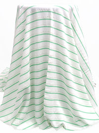 White/Spring Green/Silver Rayon/Metallic Horizontal Stripe Voile 56W