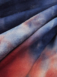 Brick Red/Deep Blueberry/Dusty Slate/Multi Polyester/Lycra Tie-Dye Double Brushed Knit 58W