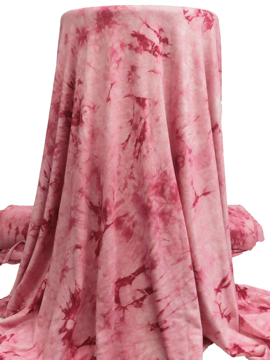 Dusty Rose/Claret Rayon/Lycra Tie-Dye Print Jersey Knit - 59W