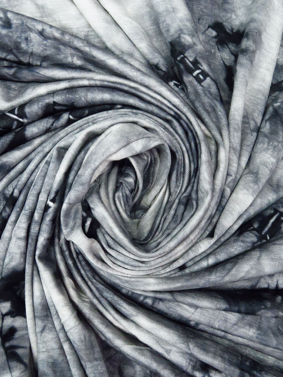 Stale Blue/Muted Dark Gray/Nightshade Blue Rayon/Lycra Tie-Dye Print Jersey Knit - 59W