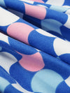 Cobalt/White/Bubblegum Pink/Baby Blue Polyester/Lycra Retro Fan Print Double Brushed Knit 58W