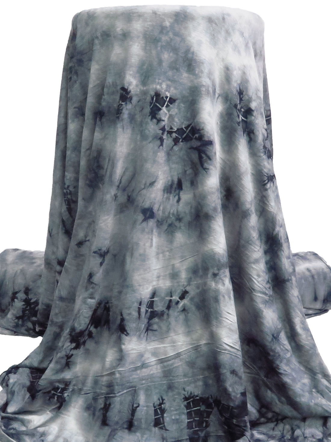 Stale Blue/Muted Dark Gray/Nightshade Blue Rayon/Lycra Tie-Dye Print Jersey Knit - 59W