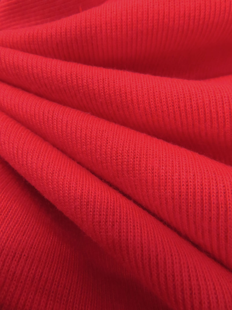 Fire Brick Red Cotton/Polyester Rib Knit 60W