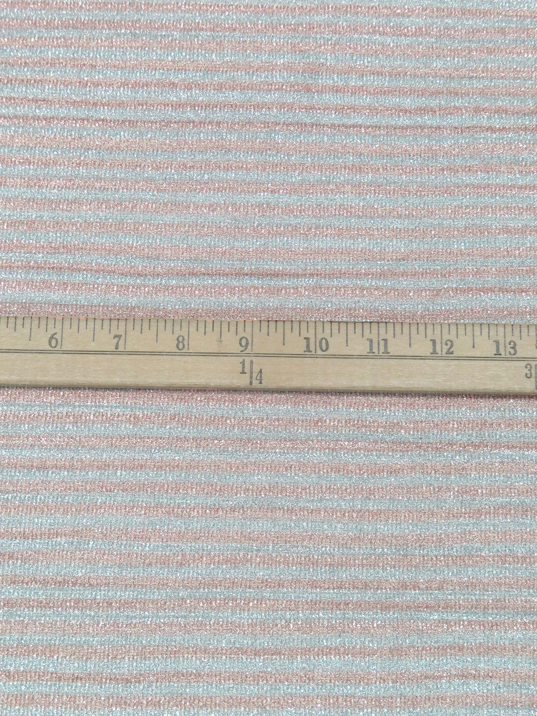 White/Silver/Dusty Rose Polyester/Metallic Horizontal Stripe Weave Pleated Knit - Black Halo - 60W