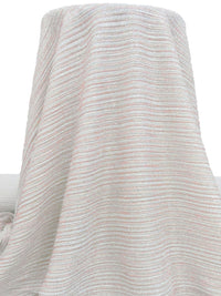 White/Silver/Dusty Rose Polyester/Metallic Horizontal Stripe Weave Pleated Knit - Black Halo - 60W