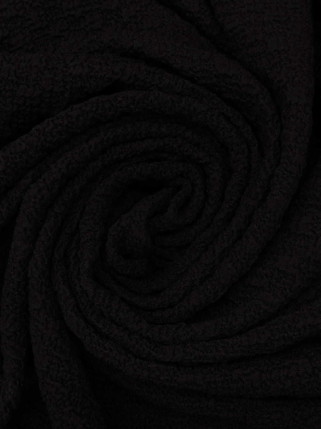 Pitch Black Polyester/Lycra Crinkle Double Knit 59W