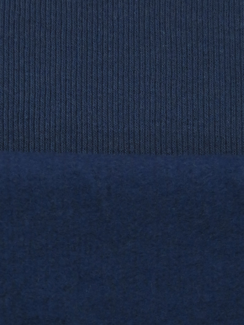 Space Blue Cotton/Polyester Ribbed Sweatshirt Fleece 56W