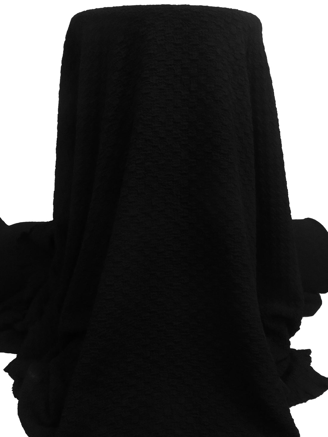 Pitch Black Polyester/Lycra Crinkle Double Knit 59W