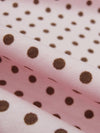 Ballet Pink/Coffee Brown Cotton/Lycra Mini Dot Print Jersey Knit 58W