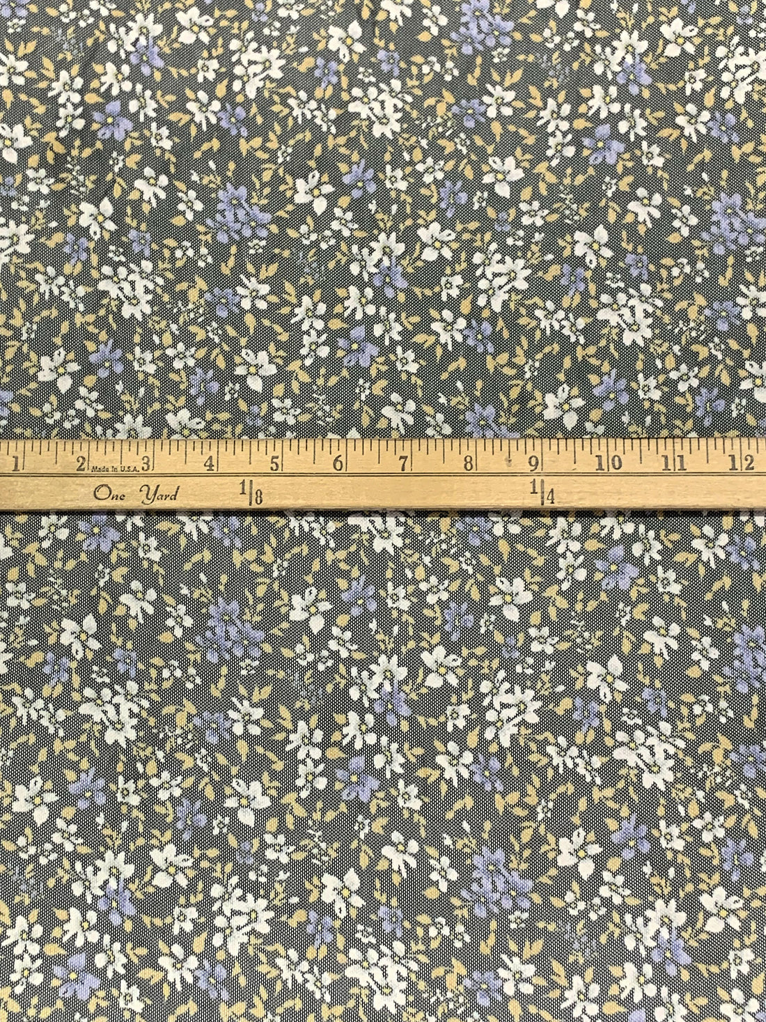 Black/Olive Green/Soft Blueberry Nylon/Lycra Floral Print Mesh Knit 53W