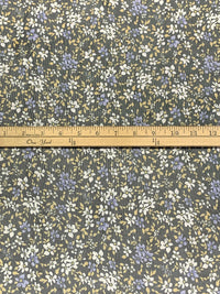 Black/Olive Green/Soft Blueberry Nylon/Lycra Floral Print Mesh Knit 53W