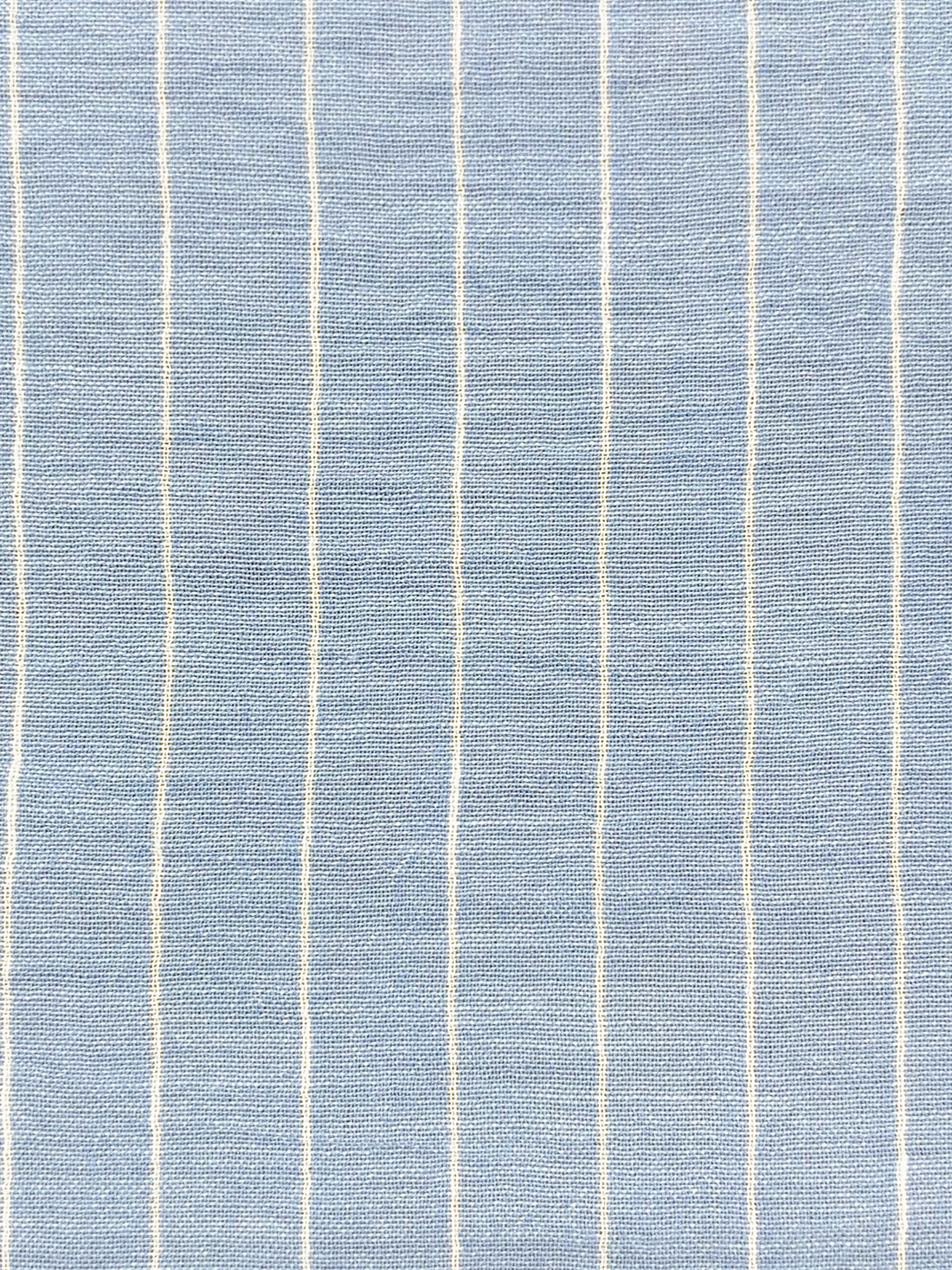Light Steel Blue/White 100% Polyester Vertical Pinstripe Chambray-Look Blouse Weight Woven 58W