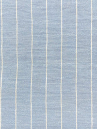 Light Steel Blue/White 100% Polyester Vertical Pinstripe Chambray-Look Blouse Weight Woven 58W