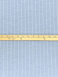 Light Steel Blue/White 100% Polyester Vertical Pinstripe Chambray-Look Blouse Weight Woven 58W