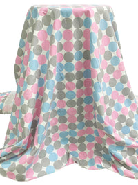 Moonstone Blue/Cameo Pink/Iron/White Cotton/Lycra Multi-Dot Print Jersey Knit 70W