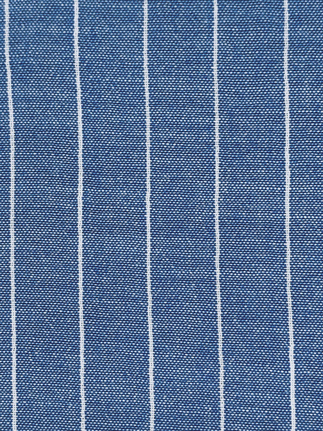 Sapphire Blue/White 100% Polyester Vertical Pinstripe Chambray-Look Blouse Weight Woven 58W