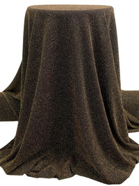 Gold/Black Polyester/Metallic/Lycra Chevron Slinky Knit 55W