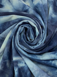Dark Navy/Light Steel Blue/Multi Polyester/Lycra Tie-Dye French Terry Knit 59W