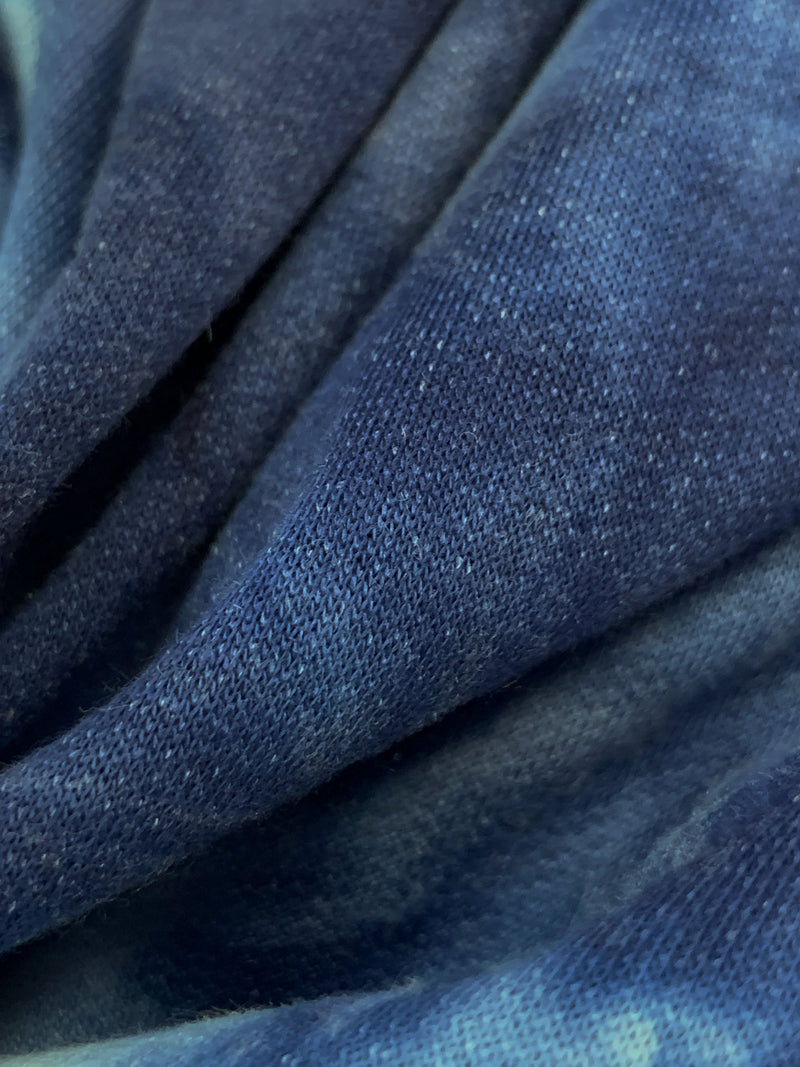 Dark Navy/Light Steel Blue/Multi Polyester/Lycra Tie-Dye French Terry Knit 59W