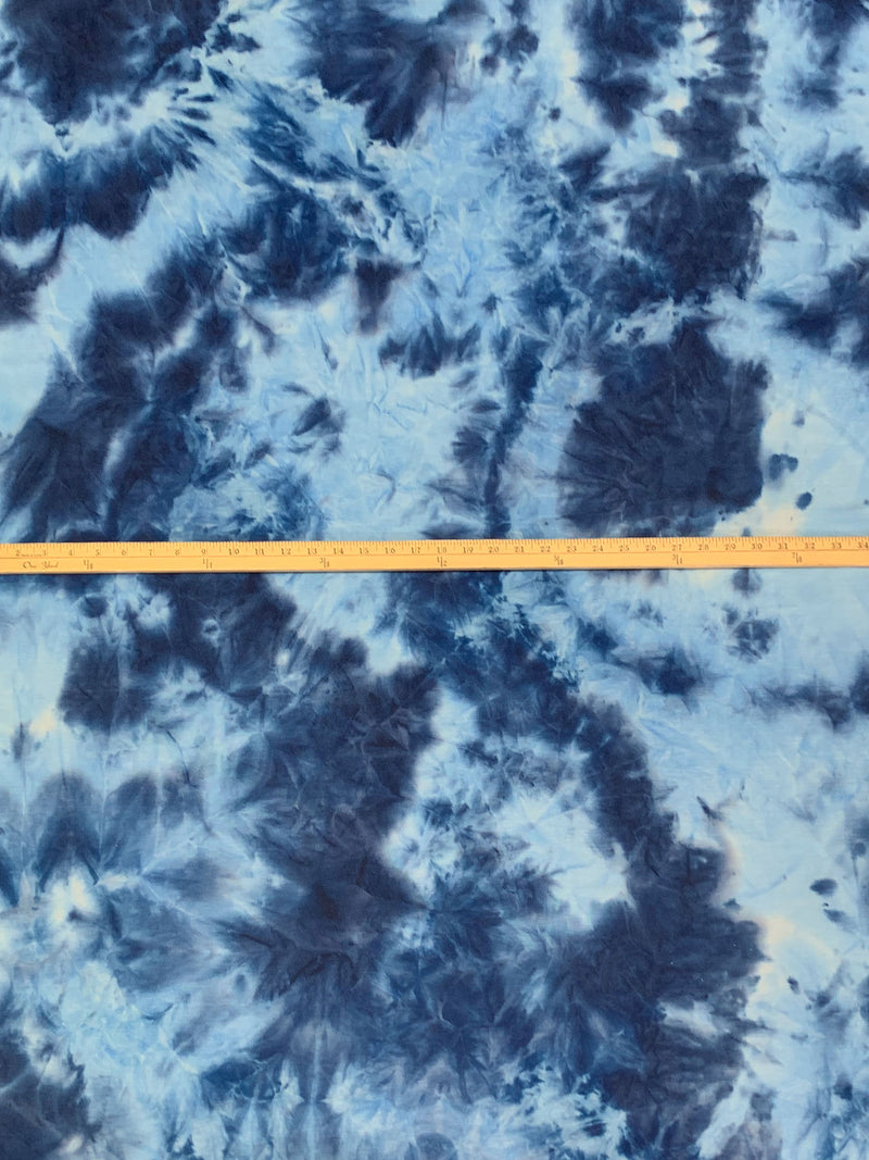 Dark Navy/Light Steel Blue/Multi Polyester/Lycra Tie-Dye French Terry Knit 59W