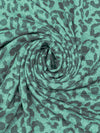 Soft Mint/Dim Gray Polyester/Lycra Heathered Animal Print Brushed Hacci Sweater Knit 61W