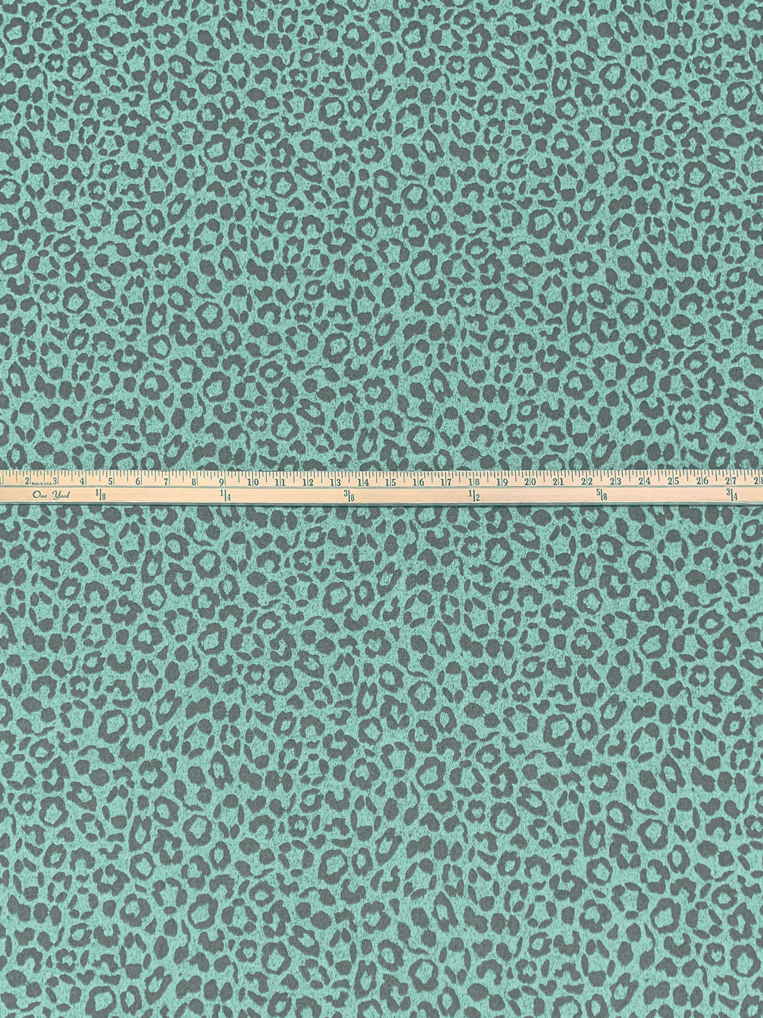 Soft Mint/Dim Gray Polyester/Lycra Heathered Animal Print Brushed Hacci Sweater Knit 61W