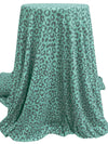 Soft Mint/Dim Gray Polyester/Lycra Heathered Animal Print Brushed Hacci Sweater Knit 61W