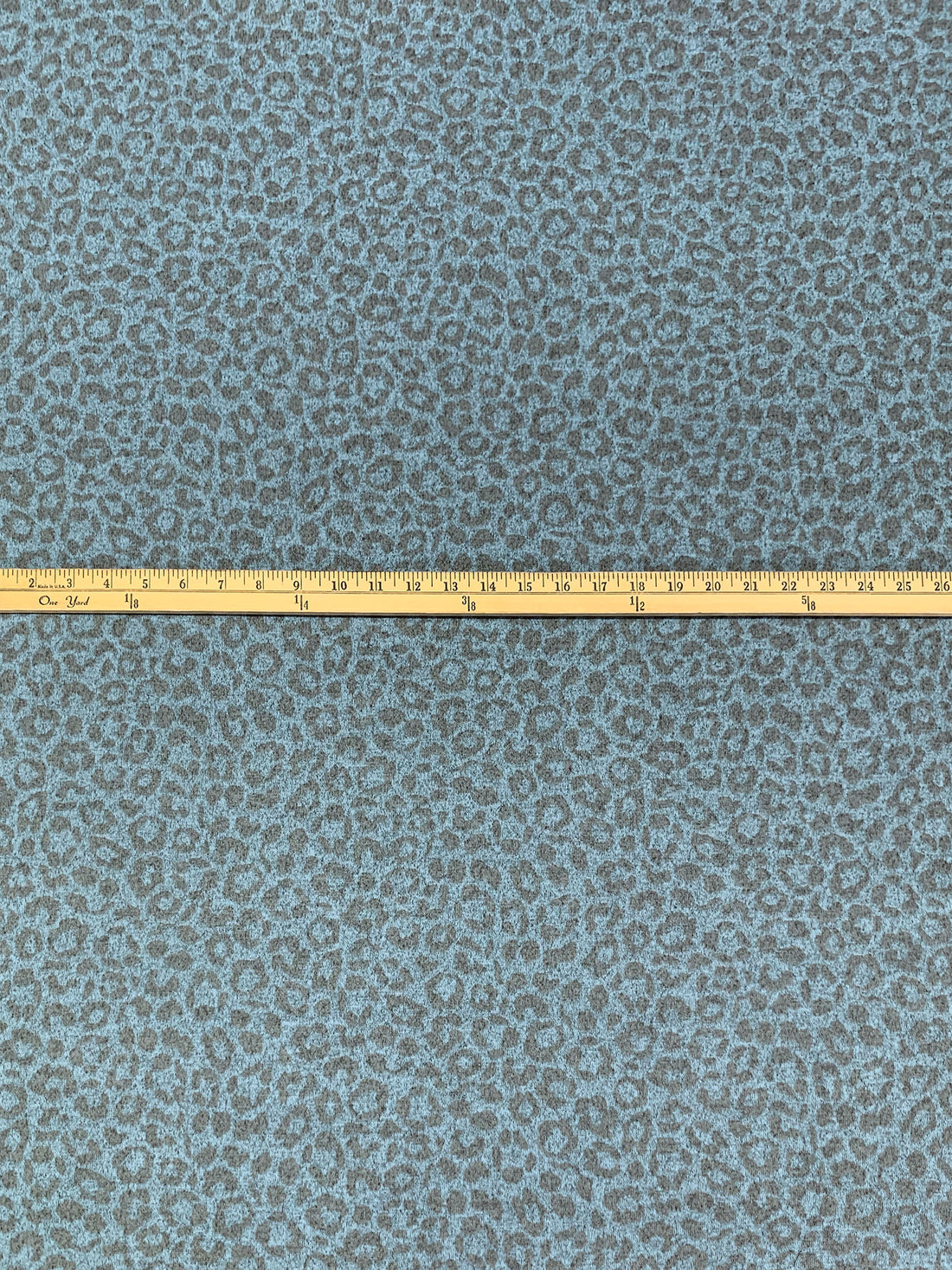 Pale Cerulean/Gray Polyester/Lycra Heathered Animal Print Brushed Hacci Sweater Knit 58W