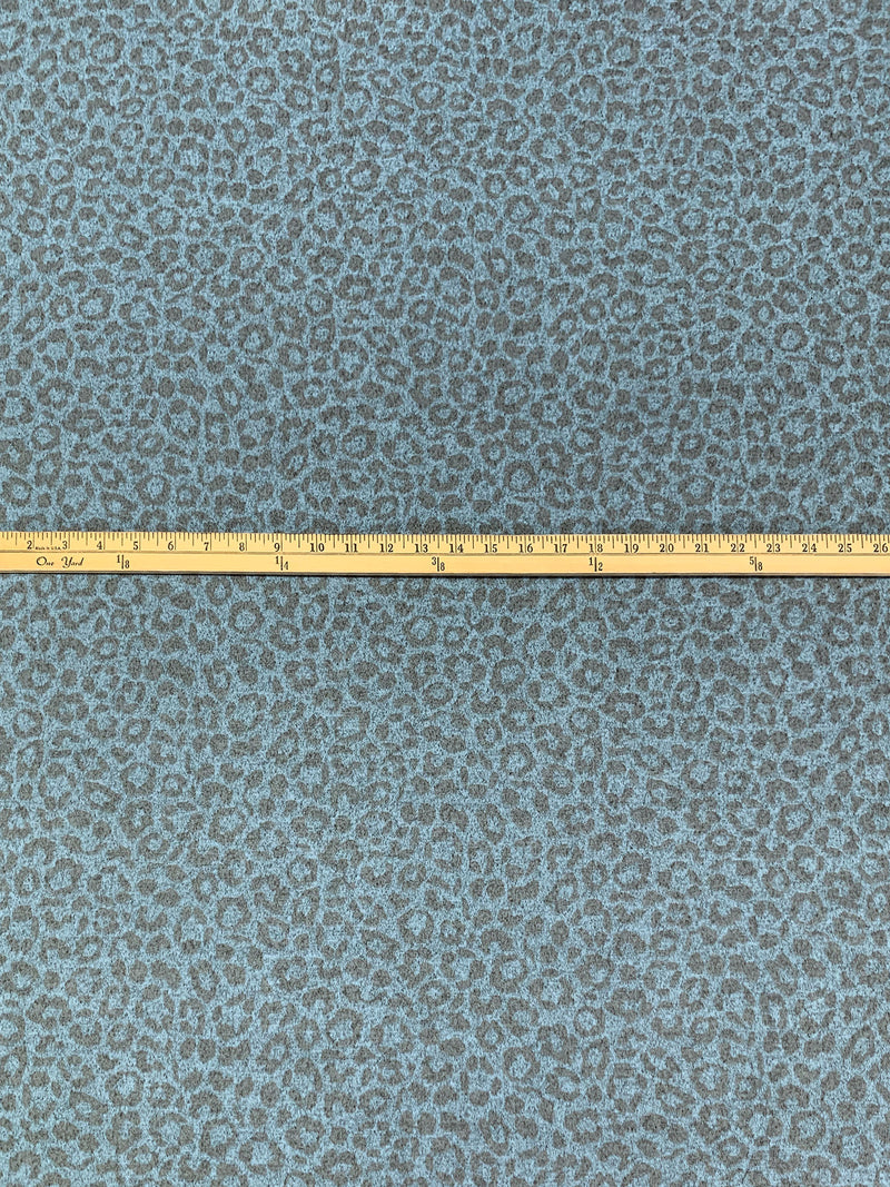 Pale Cerulean/Gray Polyester/Lycra Heathered Animal Print Brushed Hacci Sweater Knit 58W