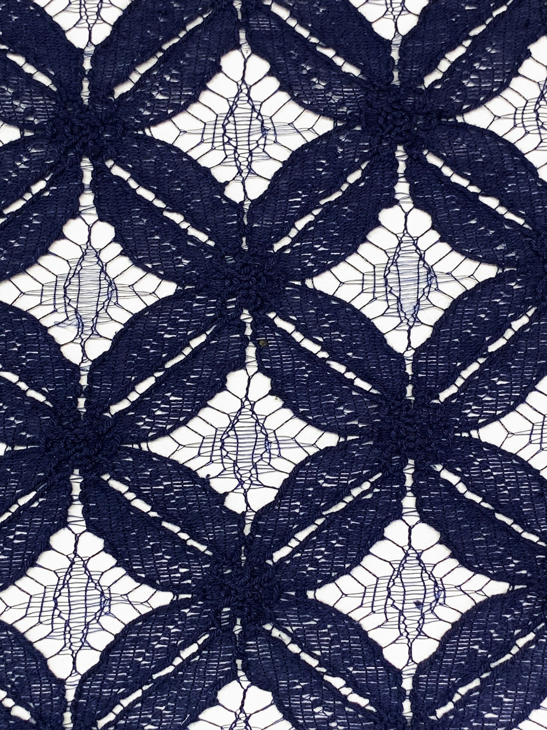 Navy Cotton/Nylon Medallion Weave Lace - Famous Dress Designer - 48W