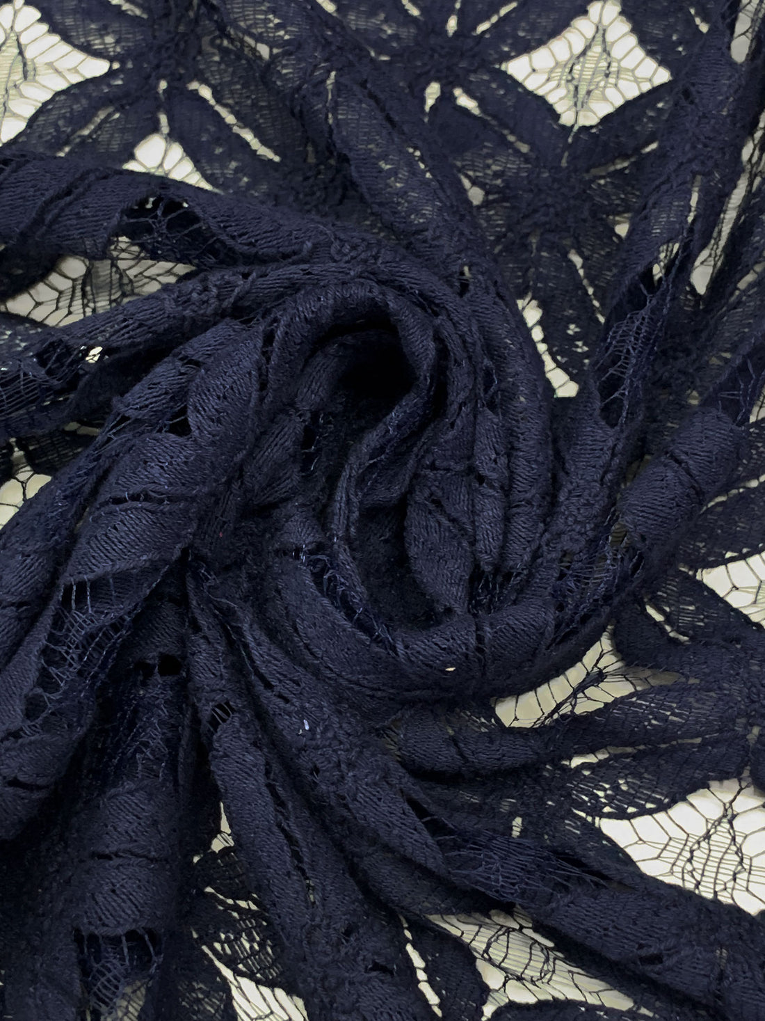 Navy Cotton/Nylon Medallion Weave Lace - Famous Dress Designer - 48W