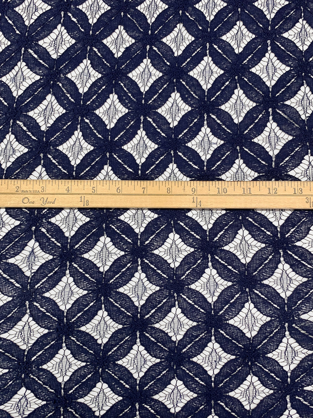Navy Cotton/Nylon Medallion Weave Lace - Famous Dress Designer - 48W