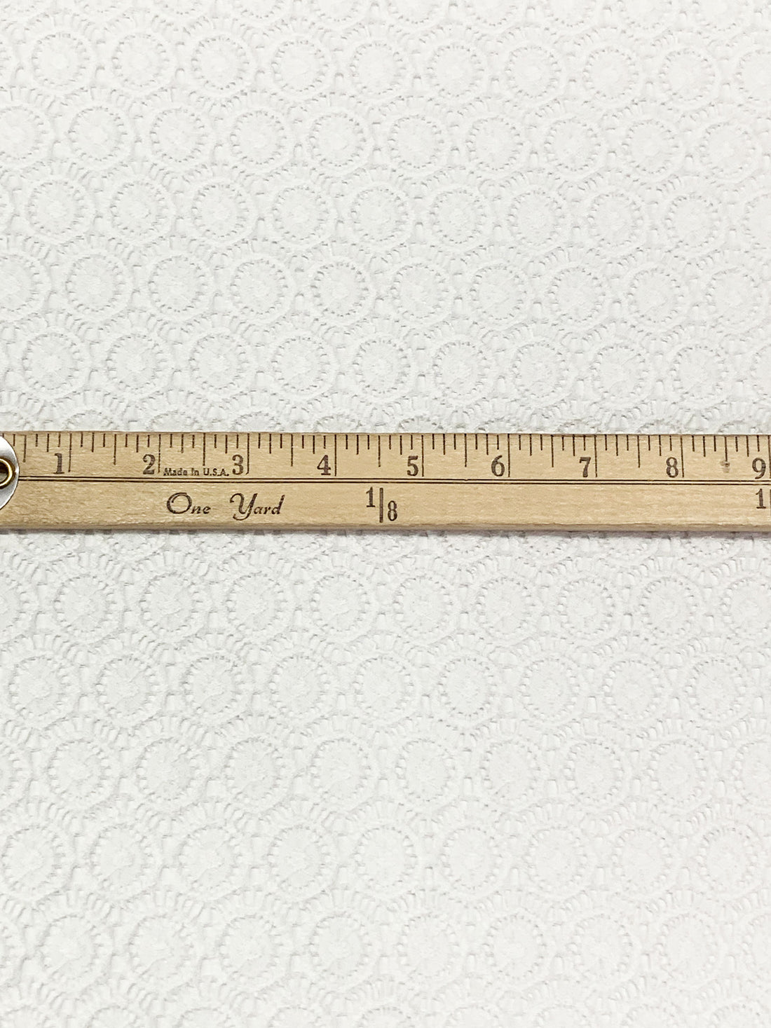 White Nylon/Lycra Medallion Weave Stretch Lace - Famous Dress Designer - 55W