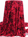 Crimson/Black Rayon/Lycra Floral Print Jersey Knit - NY Designer - 64W