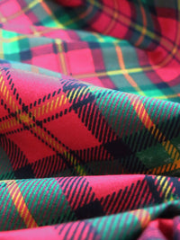 Dark Red/Leaf Green/Mustard Yellow/Multi Polyester/Cotton Plaid Broadcloth 58W