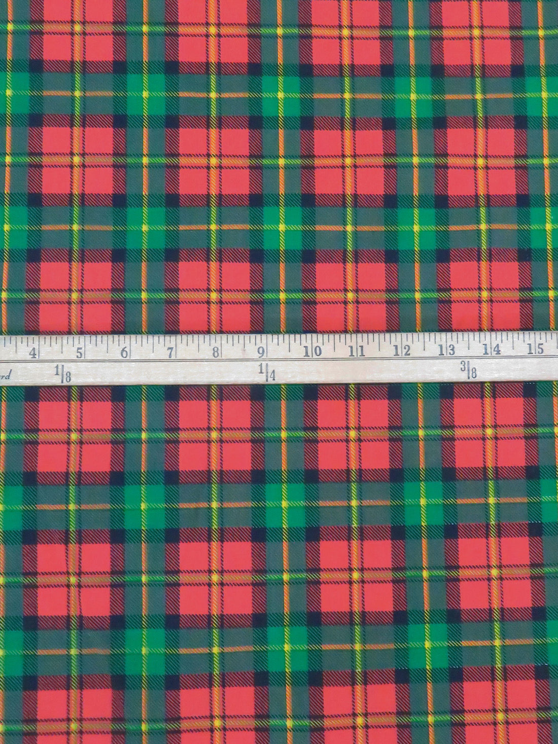 Dark Red/Leaf Green/Mustard Yellow/Multi Polyester/Cotton Plaid Broadcloth 58W